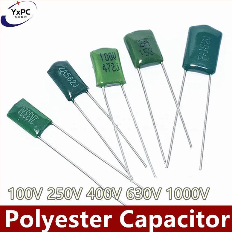 50pcs 1000V 630V 250V 400V 100V Polyester Film Capacitor 221 222 334 681 272 332 682 822 1NF 2.2NF 1