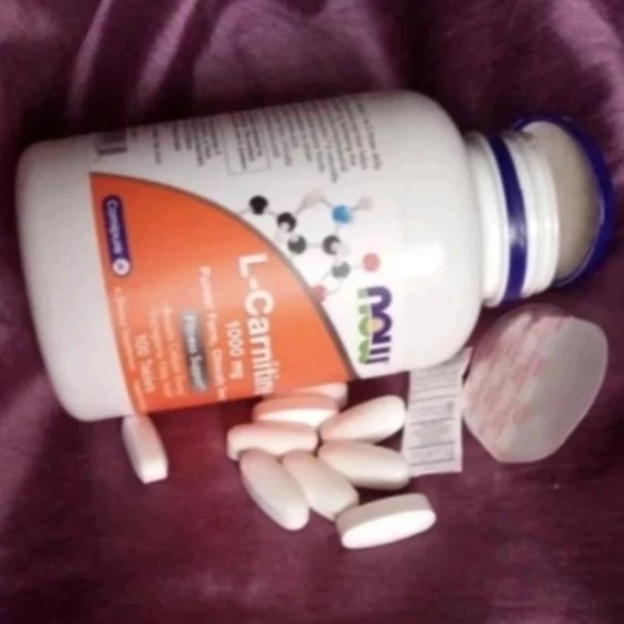 Now Foods L-Carnitine 1000 Mg 100 Tablets Boosts Cellular Energy Vegan Original