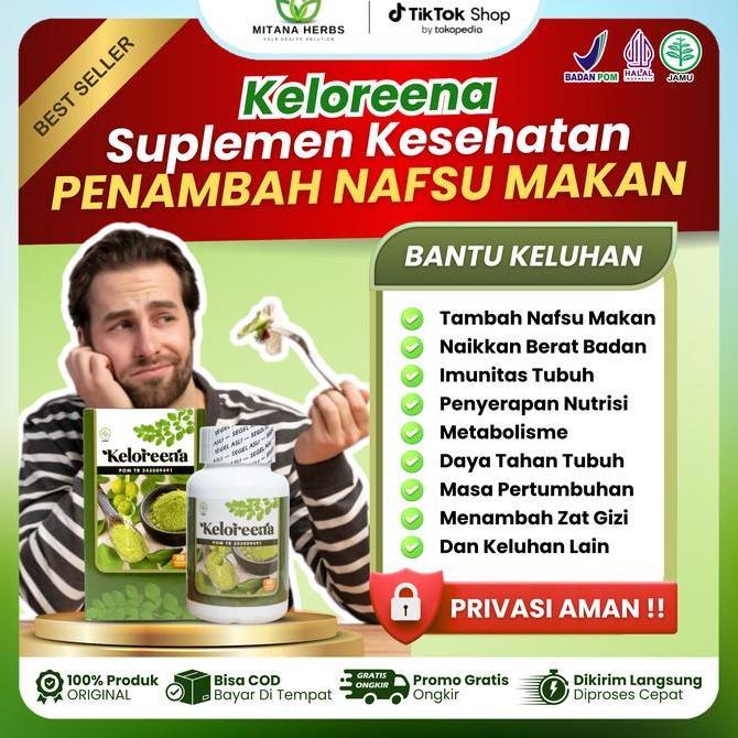 Keloreena Suplemen Penambah Nafsu Makan Dewasa Vitamin Herbal Penambah Nafsu Anak Dan Dewasa & Menin