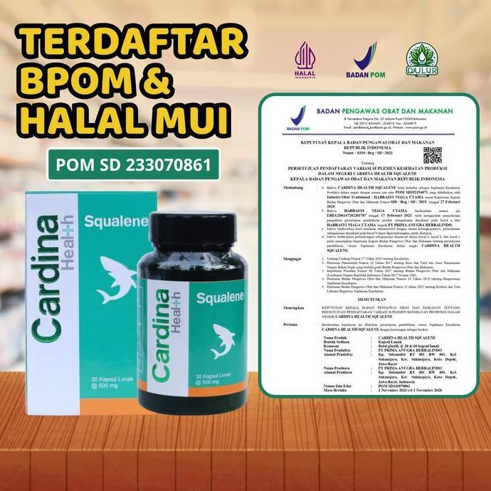 Cardina Health Squalene - Untuk Penyubur Sperma Pengental Sperma Buat Promil Tingkatkan Kualitas Spe