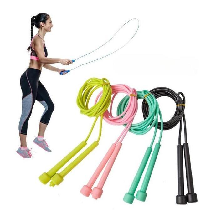 Lompat Tali PVC Tali Skipping Rope Lompat Tali Alat Olahraga Handle PVC Anti Slip Otot Outdoor