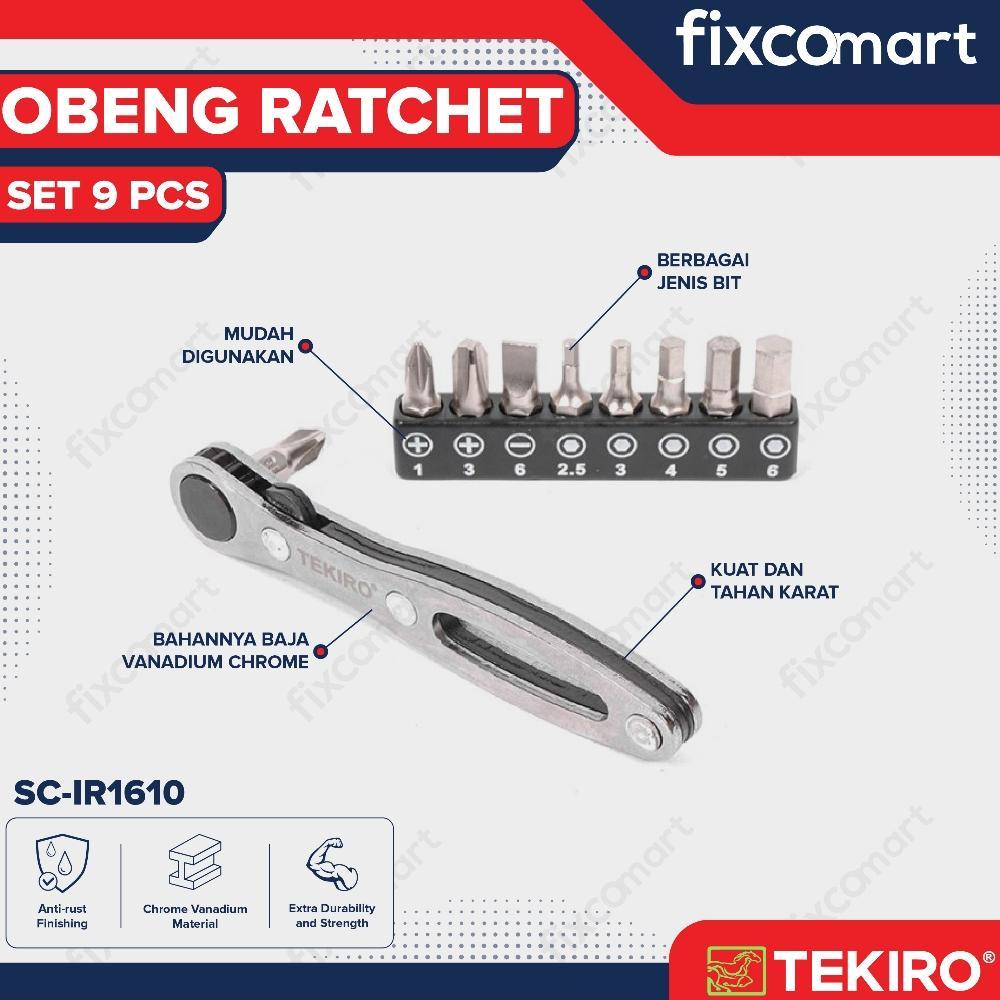 Tekiro Obeng Ratchet Set 9 Pcs / Ratchet Screwdriver Set