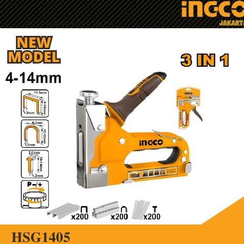 Staples Gun 3-in-1 / Stapler Steples Tembak Staple Gun INGCO HSG1405