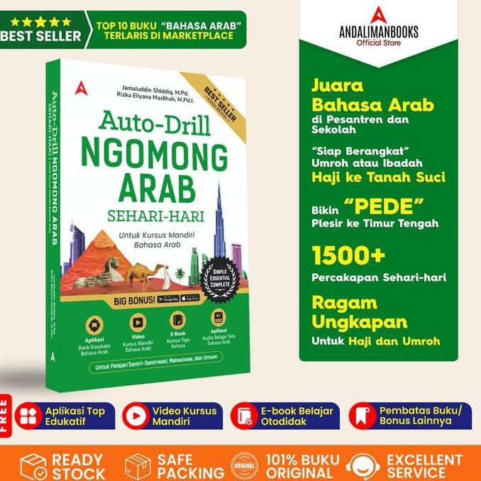 Buku PERCAKAPAN Bahasa ARAB- Auto Drill Ngomong Arab Sehari Hari-Dilengkapi Ungkapan Populer