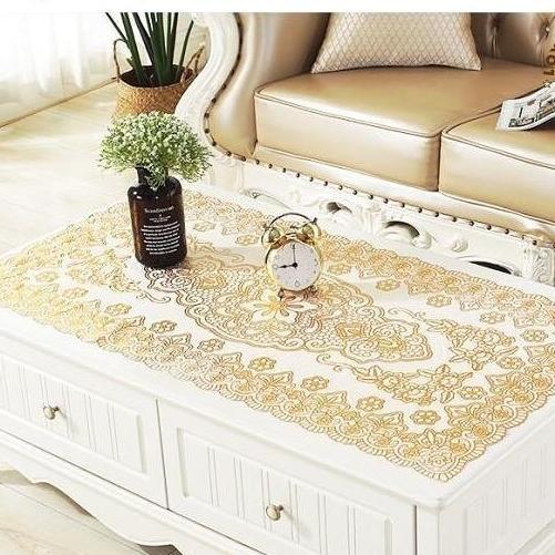 YGM Taplak Meja Premium Taplak Meja Makan Alas Meja Model Mewah Gold