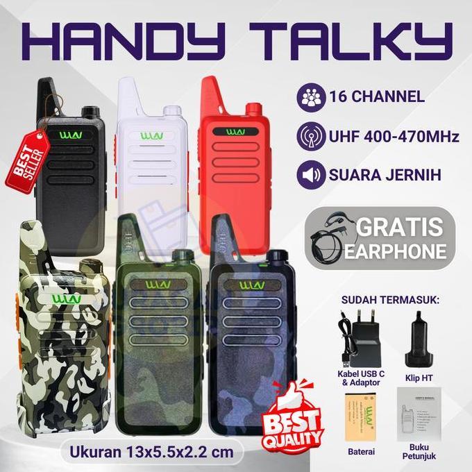 Bidahngabidah - Ht Wln Kd - C1 Ht Uhf Free Handsfree Lengkap Kdc1 Wlan Original