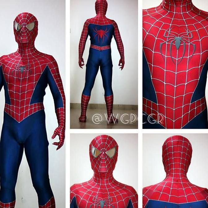 SIAPKIRIM kostum suit spiderman raimi tobey maguire webbed 2002 READY STOCK