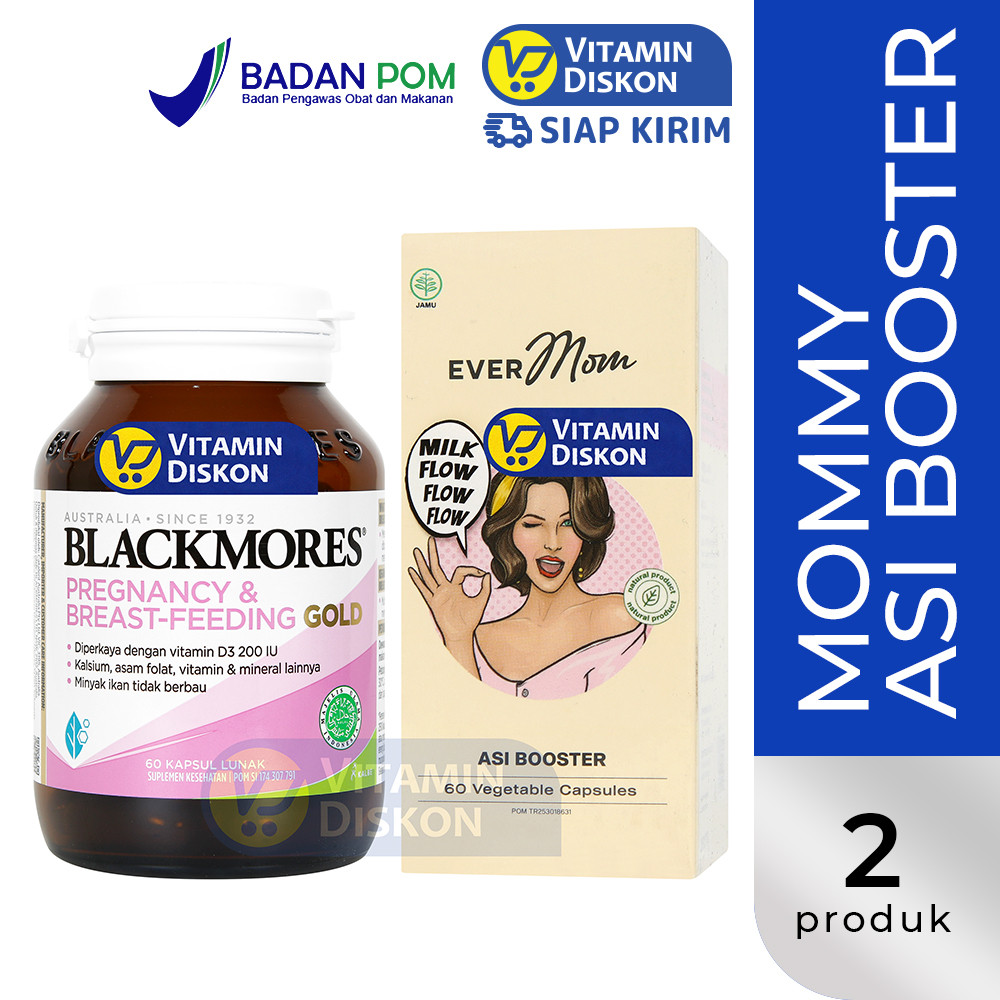 [BEST SELLER] Mommy ASI Booster (BLACKMORES PREGNANCY AND BREASTFEEDING GOLD 60 kaps & EVERMOM ASI B