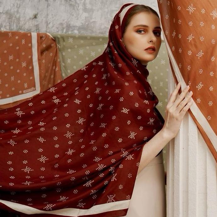 New Item, Khanaan + Pashmina Monogram + Maroon