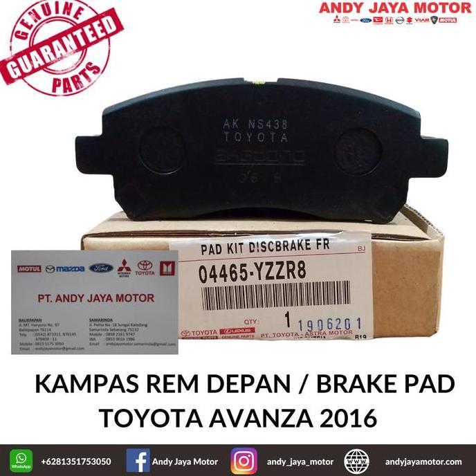~~~] KAMPAS REM DEPAN / BRAKE PAD TOYOTA AVANZA TAHUN 2016 PN: 04465-YZZR8