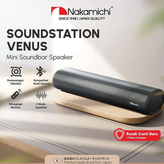 Promo Nakamichi Soundstation Venus Speaker Bluetooth Amplifier Mini Soundbar Adaptor Black Diskon