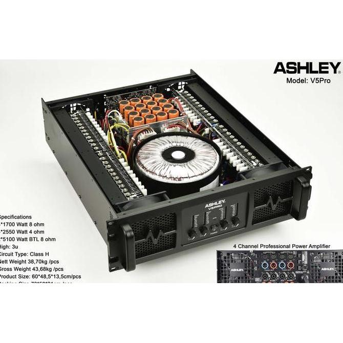 Promo Power Ashley V5PRO Original Amplifier Ashley V 5 PRO 4 Channel Diskon