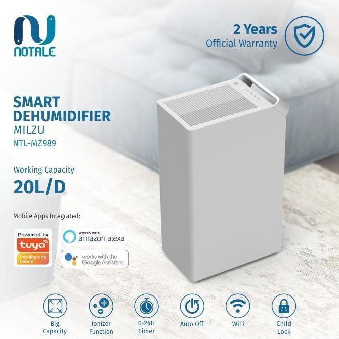 HARGA DISC - NOTALE Milzu Smart Wifi Dehumidifier NTLMZ989 20L/Day ALT Deerma DT16C