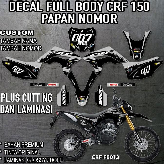 Decal Full Body CRF 150 Papan Nomor