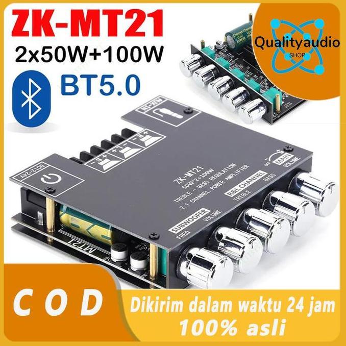 Promo Audio Stereo Bass Power Amplifier Board ZK-TB21 ZK-MT21 ZK-502MT Bluetooth 5.0 50Wx2+100W Ampl