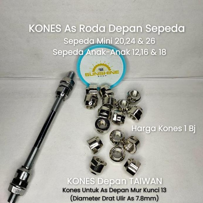 Kones As Kecil Untuk Hub Roda Depan Sepeda Anak BMX Sepeda Mini Dewasa Mur Kunci 13