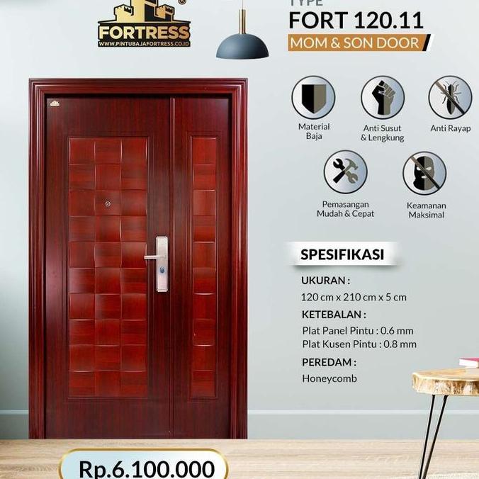 PINTU BAJA FORTRESS 120.11 / PINTU BAJA MOTIF KAYU 120CM / PINTU UTAMA