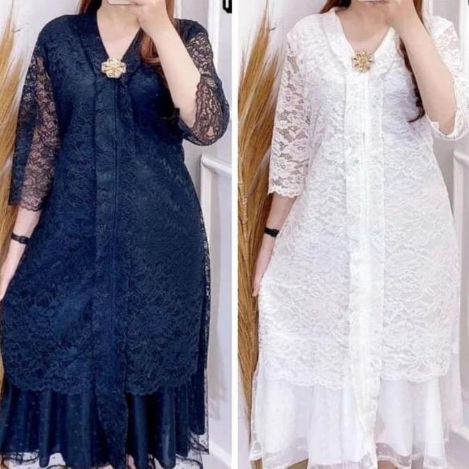 JUMBO DRESS PESTA WANITA BROKAT KARTINI BUSUI+BROS LD 120