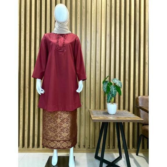 Atasan tunik payet batu bahan toyobo/ baju kirung modern