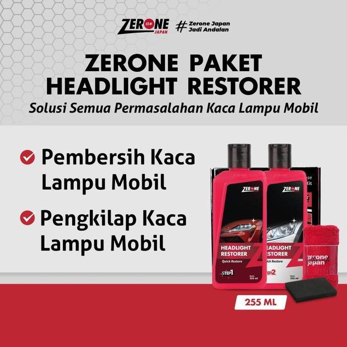 BERKUALITAS Zerone Headlight Restorer ( Pengkilap Lampu Mobil )