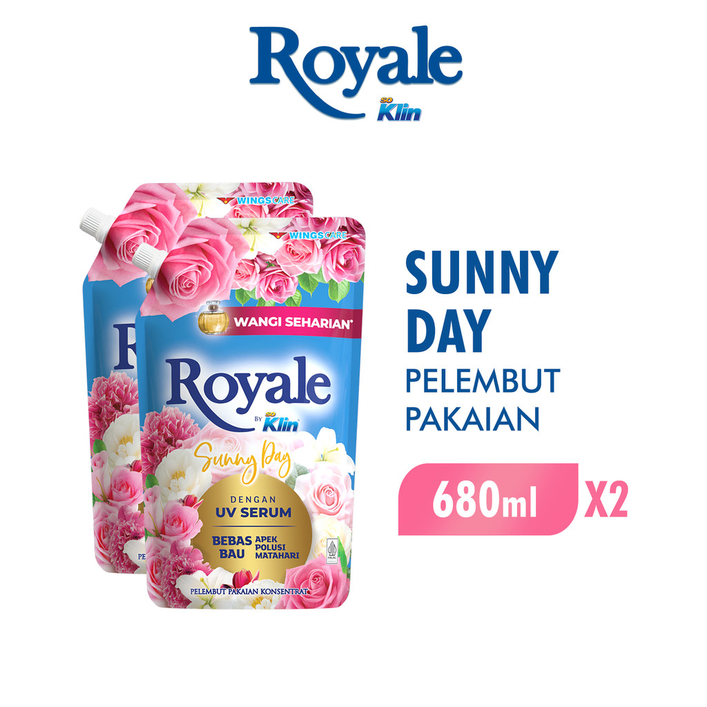 Royale Pelembut dan Pewangi Pakaian Sunny Day Pouch 680 ml x2