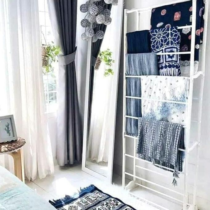 YGM Ladder Stand Hanger Rak Tangga Besi Gantungan Sajadah Mukena Sarung Handuk Rak Mushola Rumah Mas