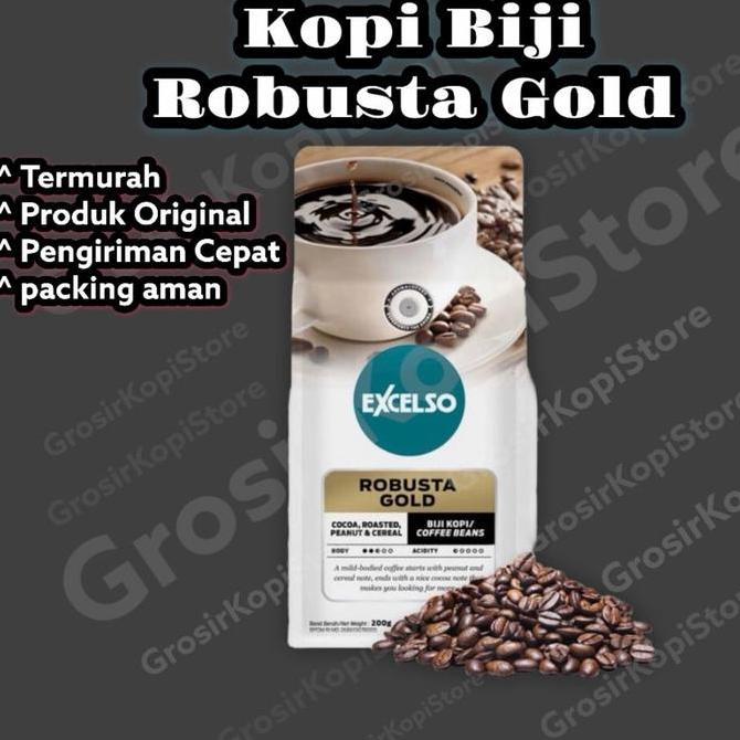 kopi biji Robusta | kopi biji Excelso Robusta gold 200g- Coffee Bean Excelso [terbaik]
