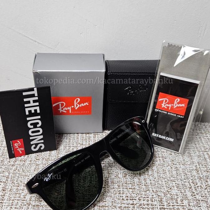 Kacamata Rayban Wayfarer Folding RB4105 601 54 Black Glossy Orinal