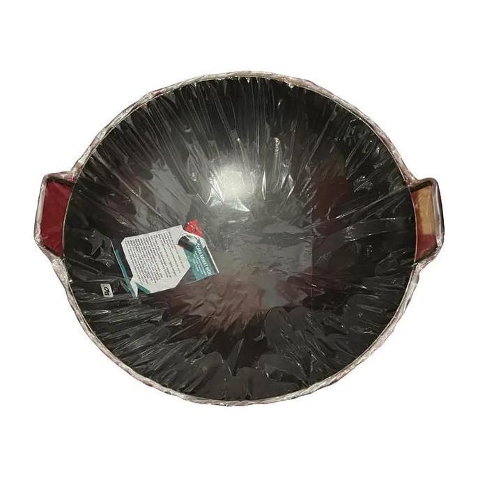 Berkualitas Wajan Baja Anti Lengket Seasoning 40Cm Wok Penggorengan Anti Lengket