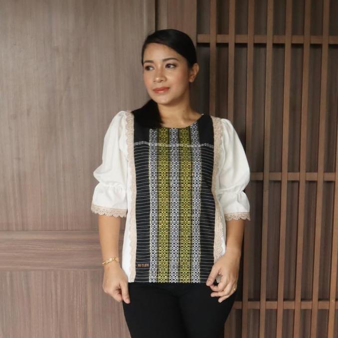 Blouse / Atasan Tenun Ulos RAGIHOTANG ASLI (Model : Renda)