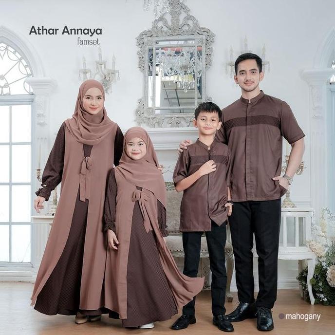 Hot Promo, Riskirich Sarimbit Athar Annaya Mahogany Baju Couple Keluarga 2026