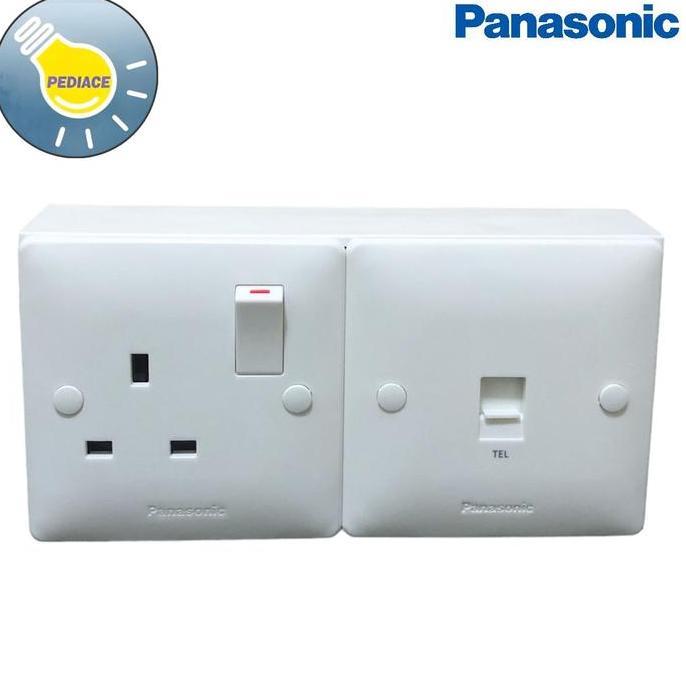 Stop Kontak AC + Stop Kontak Telepon Outbow / Tempel Panasonic Acrosea
