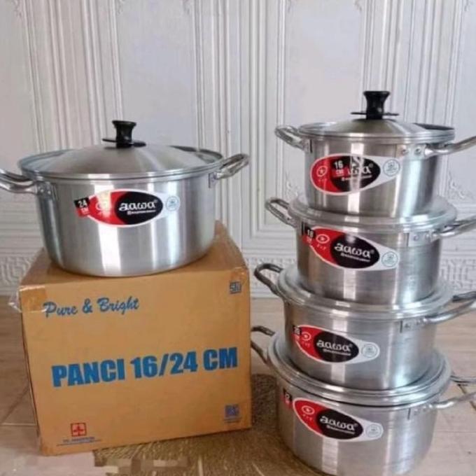 Cuci Gudang  (Cod) Panci Set Jawa Isi 5Pcs Aluminium Original Maspion / Panci 1Set Jawa Lengkap Kitc
