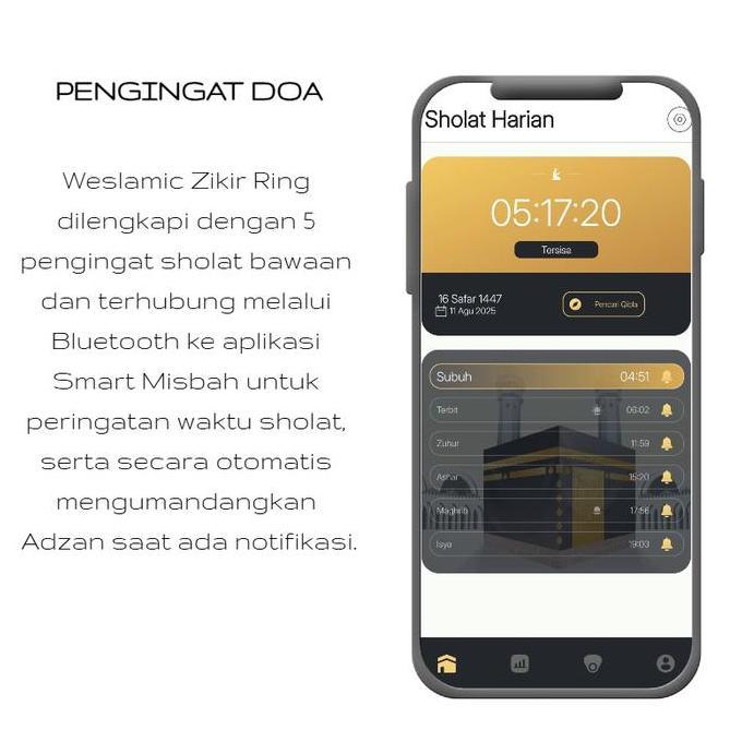 Laristerbaik- Weslamic Itasbih Faith Zikr Ring Tasbin Digital Smart Tasbih Smart Ring Cincin Tasbih 