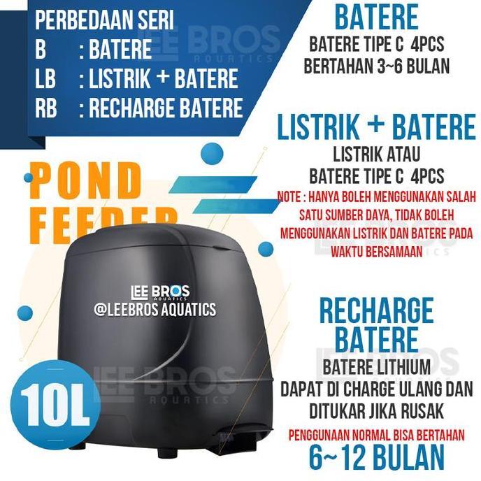 Enixc- Londa Pond Feeder 10L / Automatic Fish Pond Feeder / Koi Feeder Kolam / Feeder Kolam Ikan Koi