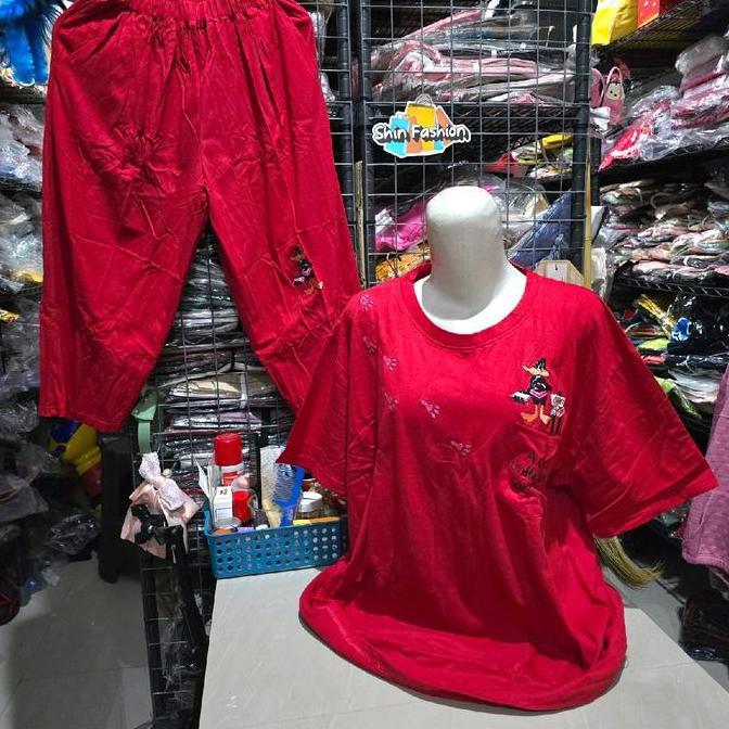 Girlfun- Setelan Wanita Celana 7Per8 Super Jumbo Cotton Combed 30S Katun