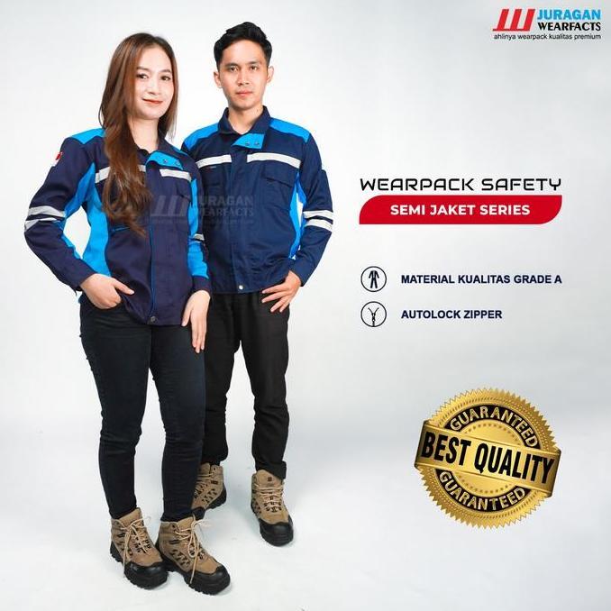 PROMO [COD] Wearpack Safety seragam baju kerja lapangan panjang Pria Wanita model Semijaket Warna Bi