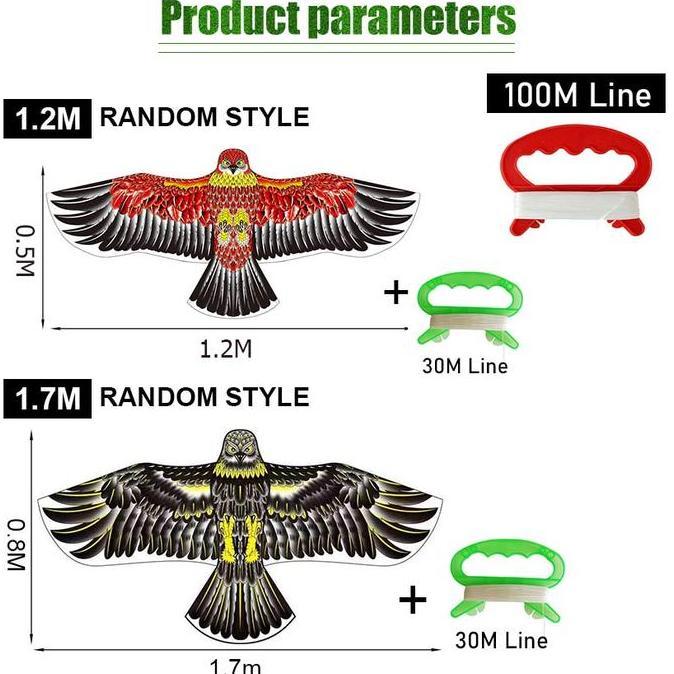 Discount Layangan Elang 1.2/1.7M Layangan Elang Jumbo Lukis Kain Layang Layang Elang (Random Colour)
