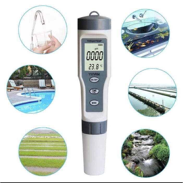 EZ-9901 pH - TDS - Temp Meter 3in1 Water Quality Tester Without BackLight EZ9901 3 in 1 Temperature 
