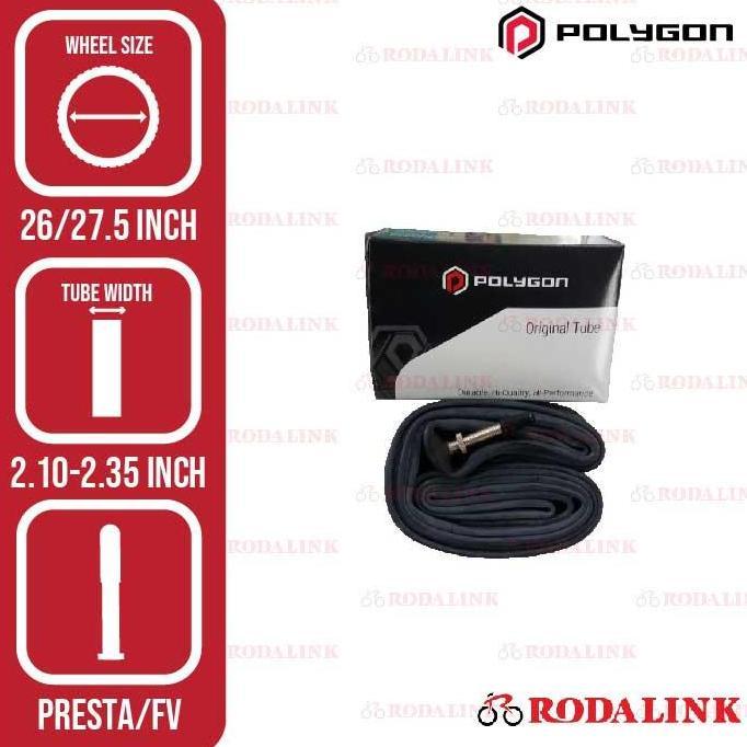 Promo Polygon Ban Dalam Sepeda 26X2.125-2.35/27.5 X 2.10-2.25 FV36 Diskon