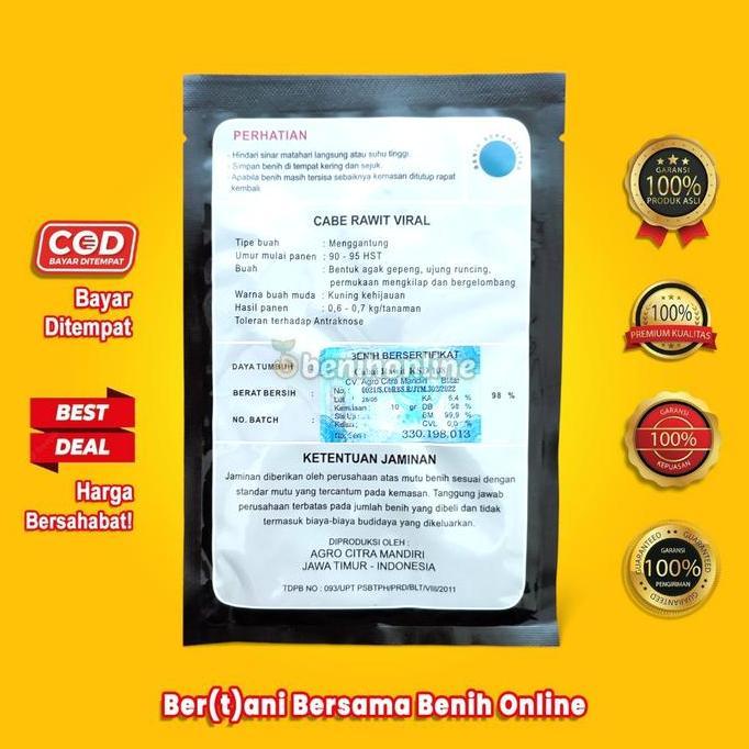 Gaerdenpic- Benih Cabe Rawit Merah - Viral - 10 Gram - Rawit Putih - Rawit Setan Sigantung Carika De