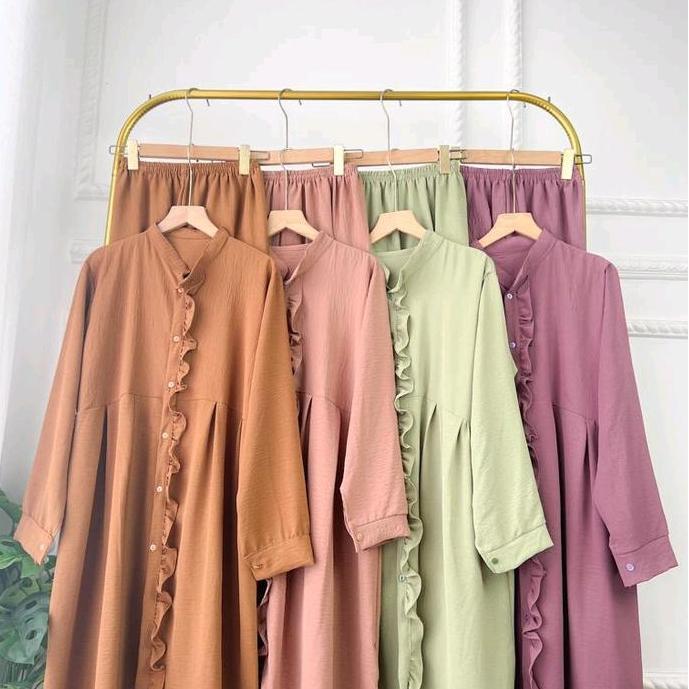 Newrelig- Asofa Set Longtunik Wanita Muslimah Airflow Crinckle Premium