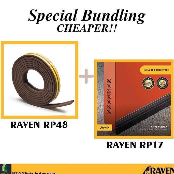 RAVEN Door Seal Bundling RP17 + RP48 Brown - Penutup Celah Pintu dan Jendela Anti Serangga & Debu