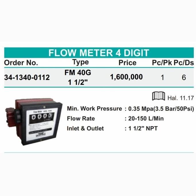 /////] Flow Meter 4 digit 1.5 inch WIPRO / WIPRO FM 40 G minyak solar fuel