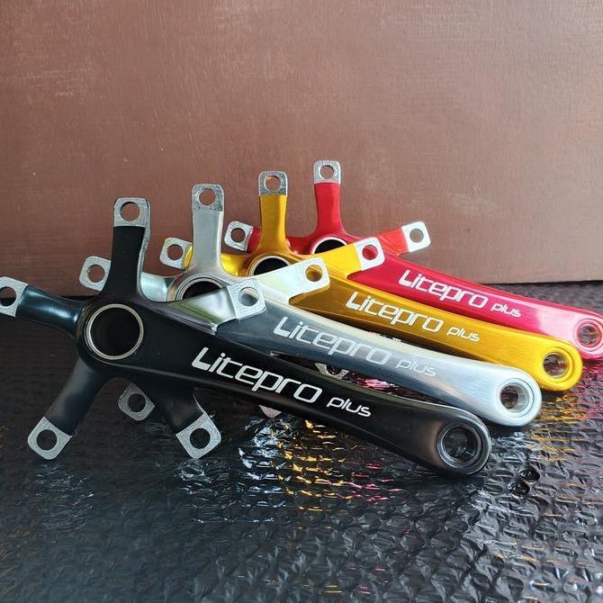 Promo crankset LITEPRO PLUS emboss crankarm crank arm set BB HT2 54T 56T BB hollowtech gold silver b