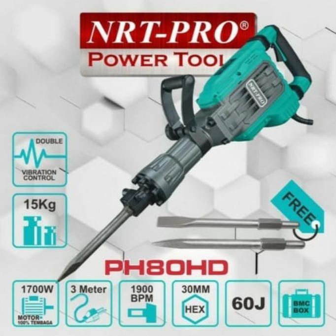 ```````] Mesin Demolition Hammer NRT Hammer Breaker PH 80 HD / NRT PH80HD