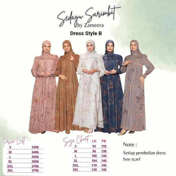 Best Promo, Sedayu Famset Mom Style B By Zameera Ori Terbaru, Gamis Motif, Gamis Ceruty Babydoll Pre