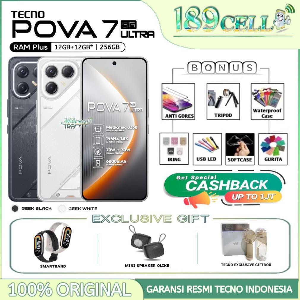 TECNO POVA 7 ULTRA 5G RAM [12/256GB] - Tecno Pova7 Ultra 5G [RAM 8+8GB Extended] GARANSI RESMI TECNO