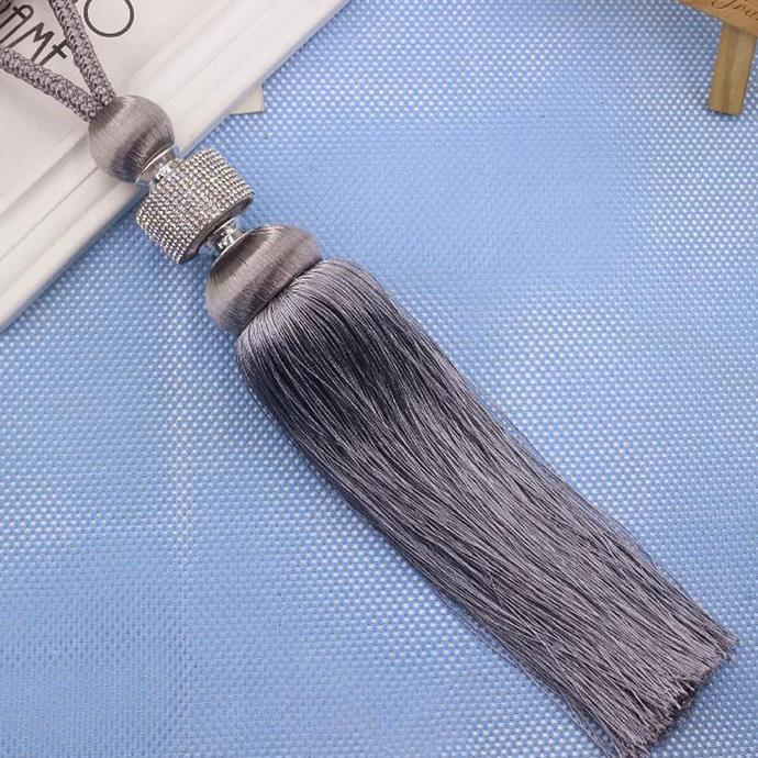2Pcs Tali Gorden Kristal Tassel Tali Gorden Jendela Panjang Tali Gorden Rumbai Mewah