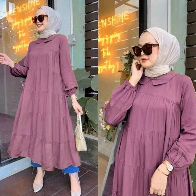 Sale Midi Dress Twill Premium/Midi Dress Twill/Midi Dress Rayon Twill/Midi Dress Tali Belakang Bahan